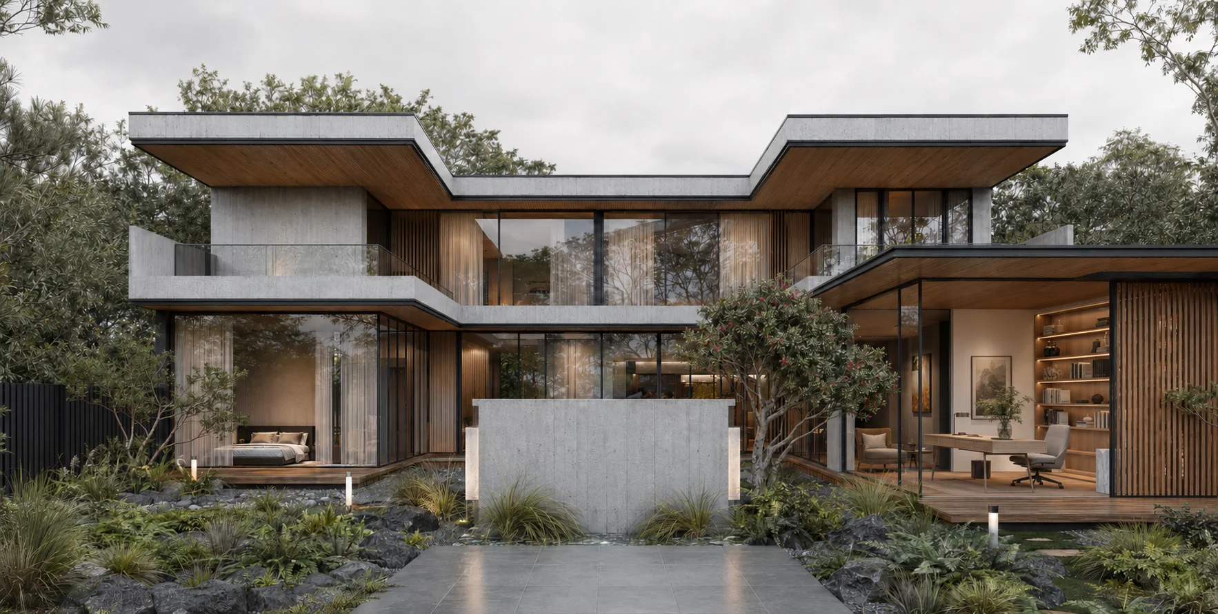 Garden Courtyard House — Exterior Visualisation