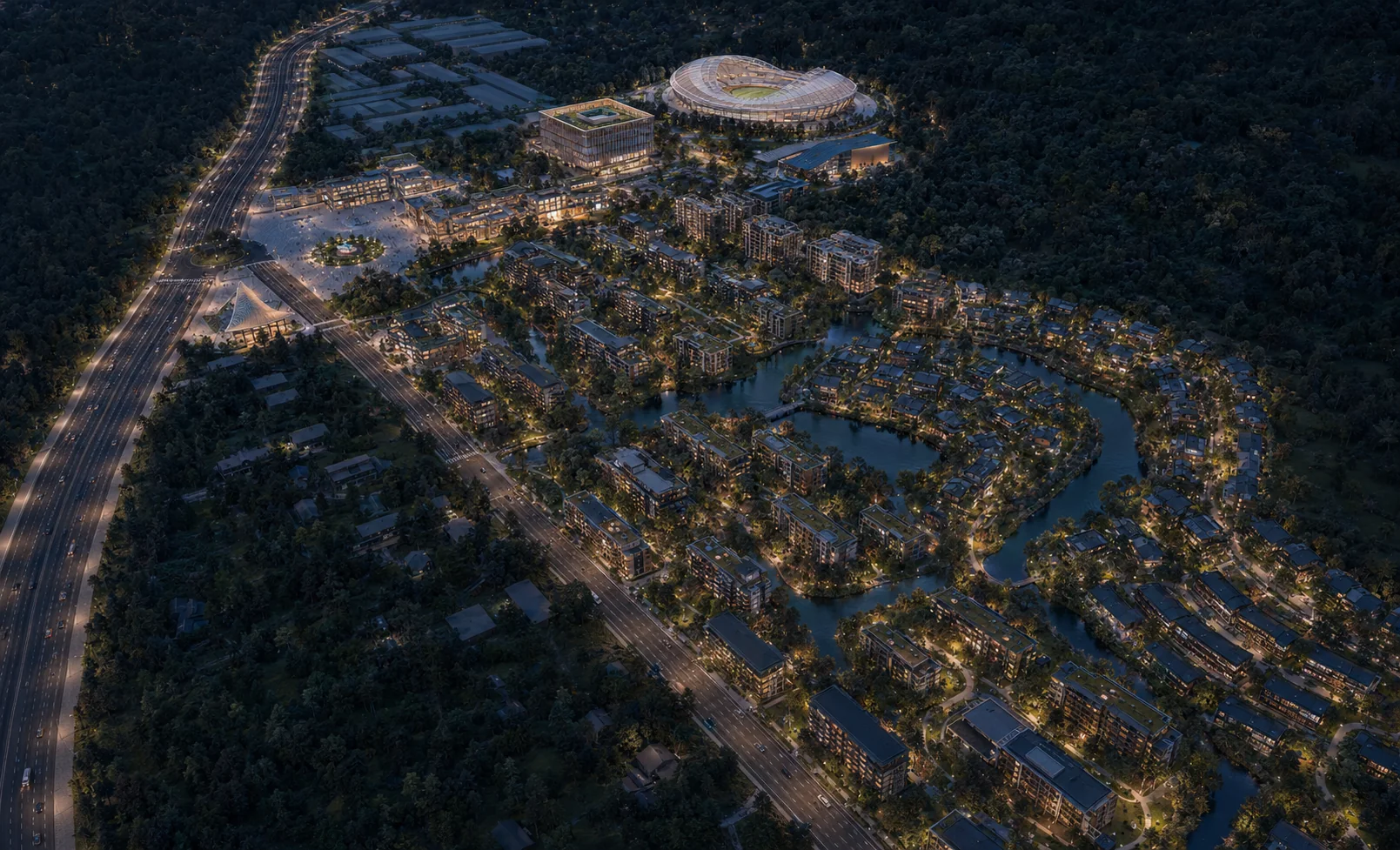 Integrated Lakeside Community Masterplan — Aerial & Development
